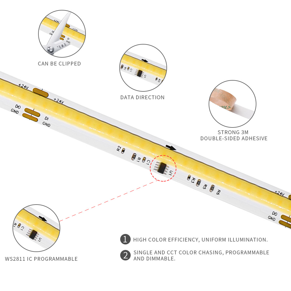 COB SPI WS2811 IC CCT LED Stri – Neopixel recenzja i cena