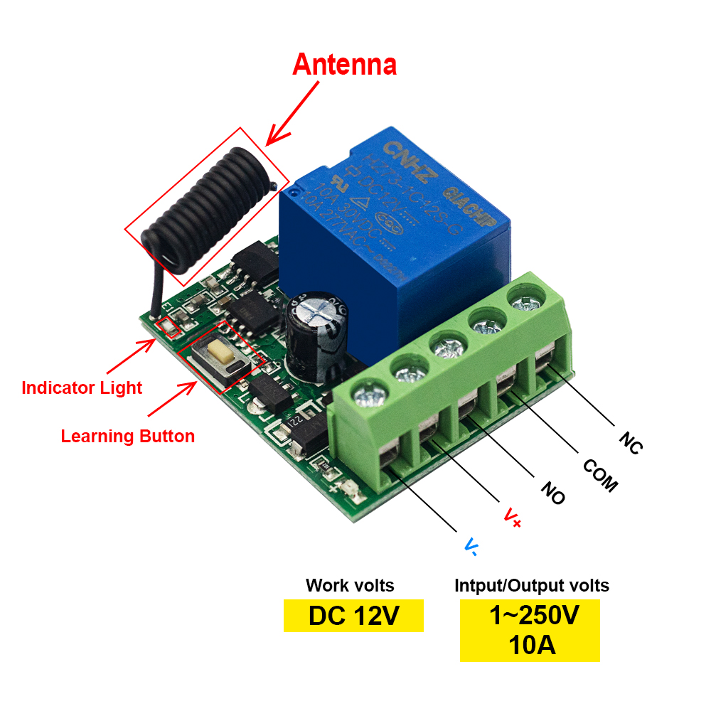 QIACHIP 433MHz DC 12V bezprzew – Relay Module 4 Channel recenzja i cena